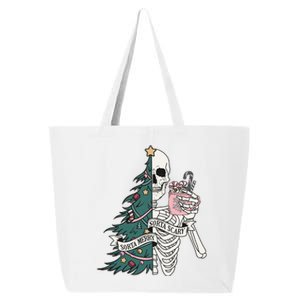 Sorta Merry Sorta Scary Funny Halloween Christmas Skeleton 25L Jumbo Tote