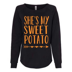 SheS My Sweet Potato Thanksgiving Halloween Matching Couple Meaningful Gift Womens California Wash Sweatshirt