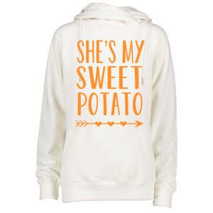 SheS My Sweet Potato Thanksgiving Halloween Matching Couple Meaningful Gift Womens Funnel Neck Pullover Hood