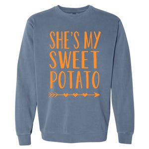 SheS My Sweet Potato Thanksgiving Halloween Matching Couple Meaningful Gift Garment-Dyed Sweatshirt