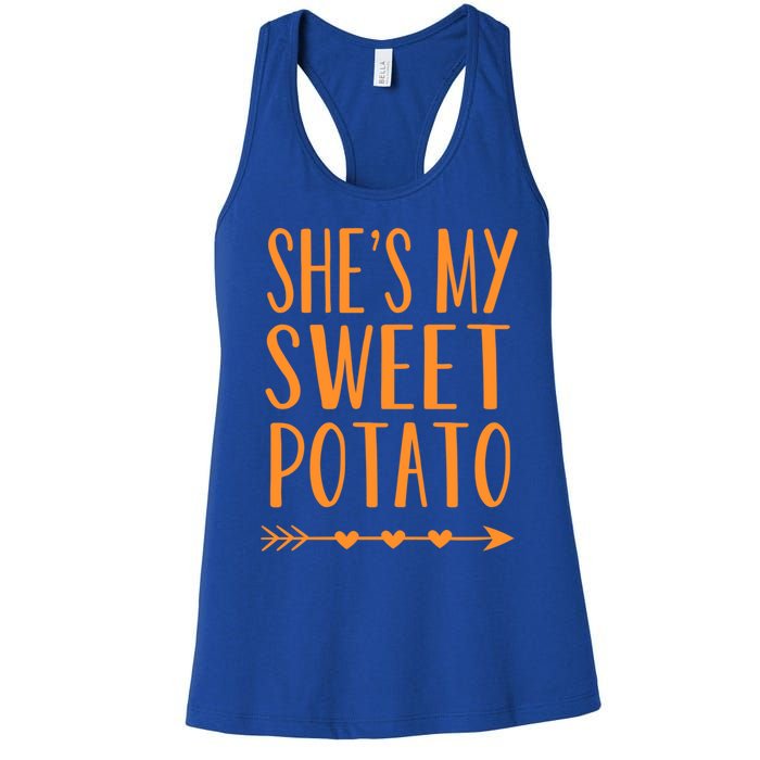 SheS My Sweet Potato Thanksgiving Halloween Matching Couple Meaningful Gift Women's Racerback Tank