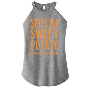 SheS My Sweet Potato Thanksgiving Halloween Matching Couple Meaningful Gift Women's Perfect Tri Rocker Tank