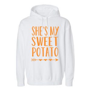 SheS My Sweet Potato Thanksgiving Halloween Matching Couple Meaningful Gift Garment-Dyed Fleece Hoodie