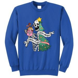 Sorta Merry Sorta Scary Christmas Christmas Skeleton  Sweatshirt