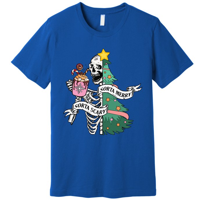 Sorta Merry Sorta Scary Christmas Christmas Skeleton  Premium T-Shirt