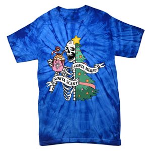 Sorta Merry Sorta Scary Christmas Christmas Skeleton  Tie-Dye T-Shirt