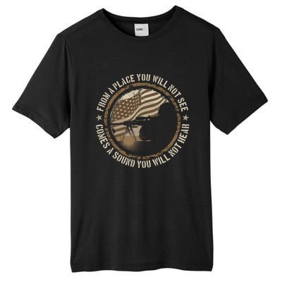 Sniper Military Sharpshooter Usa You Will Not See Hear Gift Tall Fusion ChromaSoft Performance T-Shirt