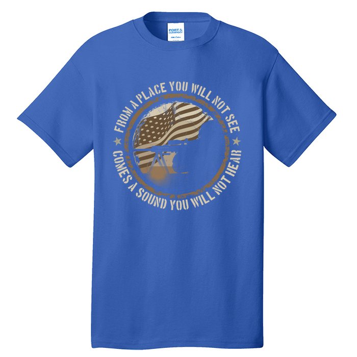 Sniper Military Sharpshooter Usa You Will Not See Hear Gift Tall T-Shirt