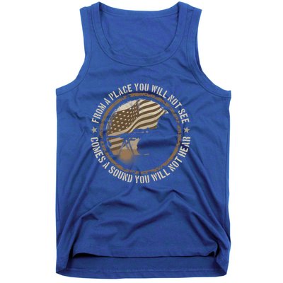 Sniper Military Sharpshooter Usa You Will Not See Hear Gift Tank Top