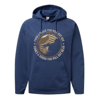 Sniper Military Sharpshooter Usa You Will Not See Hear Gift Performance Fleece Hoodie