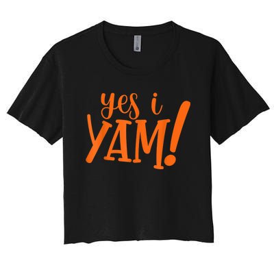 She's My Sweet Potato I YAM Thanksgiving Couple's Matching Women's Crop Top Tee