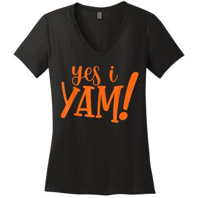 She's My Sweet Potato I YAM Thanksgiving Couple's Matching Women's V-Neck T-Shirt