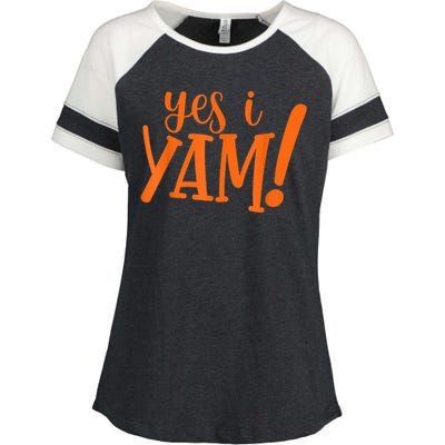 She's My Sweet Potato I YAM Thanksgiving Couple's Matching Enza Ladies Jersey Colorblock Tee