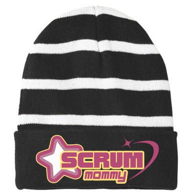 Scrum Mommy Striped Beanie with Solid Band