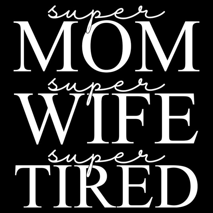 Super Mom Super Wife Super Tired Funny Flatbill Hat