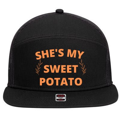 She's My Sweet Potato Yes I Yam 7 Panel Mesh Trucker Snapback Hat