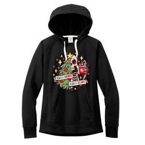 Sorta Merry Sorta Scary Skeleton Xmas Tree Christmas Funny Women's Fleece Hoodie