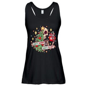 Sorta Merry Sorta Scary Skeleton Xmas Tree Christmas Funny Ladies Essential Flowy Tank