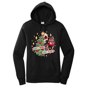 Sorta Merry Sorta Scary Skeleton Xmas Tree Christmas Funny Women's Pullover Hoodie