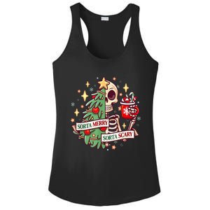 Sorta Merry Sorta Scary Skeleton Xmas Tree Christmas Funny Ladies PosiCharge Competitor Racerback Tank