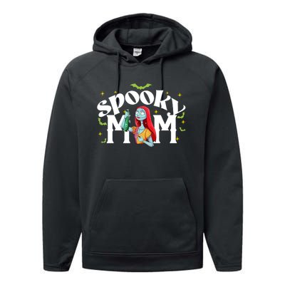 Spooky Mom Sally Nightmare Halloween Matchin Family Spooky Halloween Nightmare Performance Fleece Hoodie