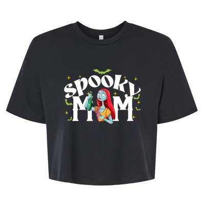 Spooky Mom Sally Nightmare Halloween Matchin Family Spooky Halloween Nightmare Bella+Canvas Jersey Crop Tee