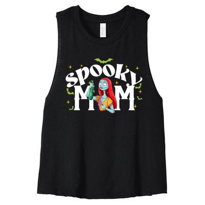 Spooky Mom Sally Nightmare Halloween Matchin Family Spooky Halloween Nightmare Women's Racerback Cropped Tank