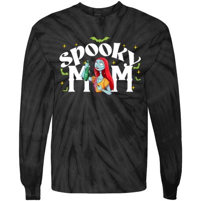 Spooky Mom Sally Nightmare Halloween Matchin Family Spooky Halloween Nightmare Tie-Dye Long Sleeve Shirt