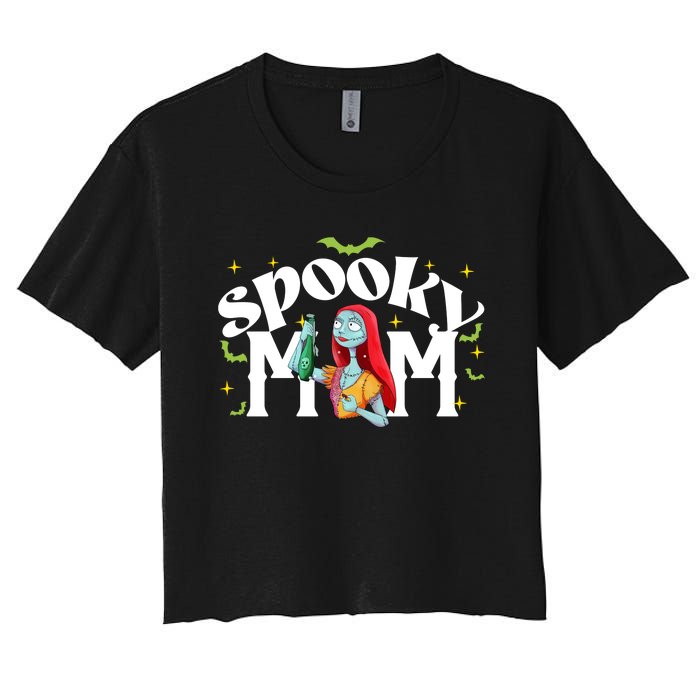 Spooky Mom Sally Nightmare Halloween Matchin Family Spooky Halloween Nightmare Women's Crop Top Tee