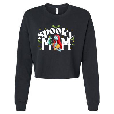 Spooky Mom Sally Nightmare Halloween Matchin Family Spooky Halloween Nightmare Cropped Pullover Crew