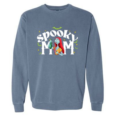 Spooky Mom Sally Nightmare Halloween Matchin Family Spooky Halloween Nightmare Garment-Dyed Sweatshirt