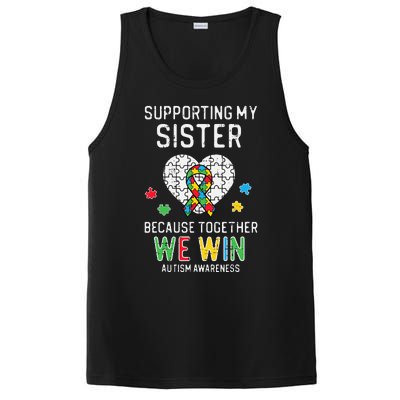 Supporting My Sister Together We Win Autism Awareness Puzzle PosiCharge Competitor Tank