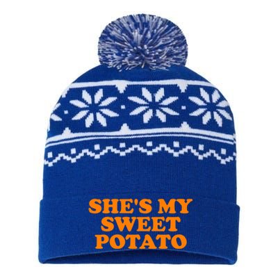 Shes My Sweet Potato Gift Funny Couple Gift USA-Made Snowflake Beanie