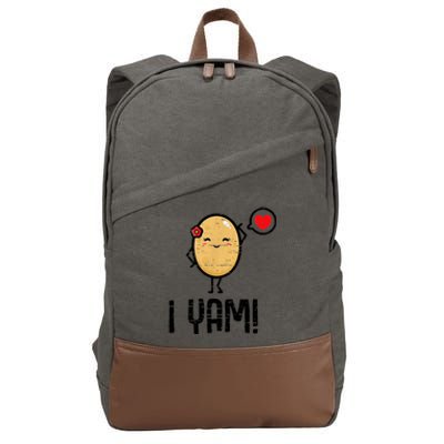 She's My Sweet Potato I Yam Shirts Thanksgiving Couples Cotton Canvas Backpack