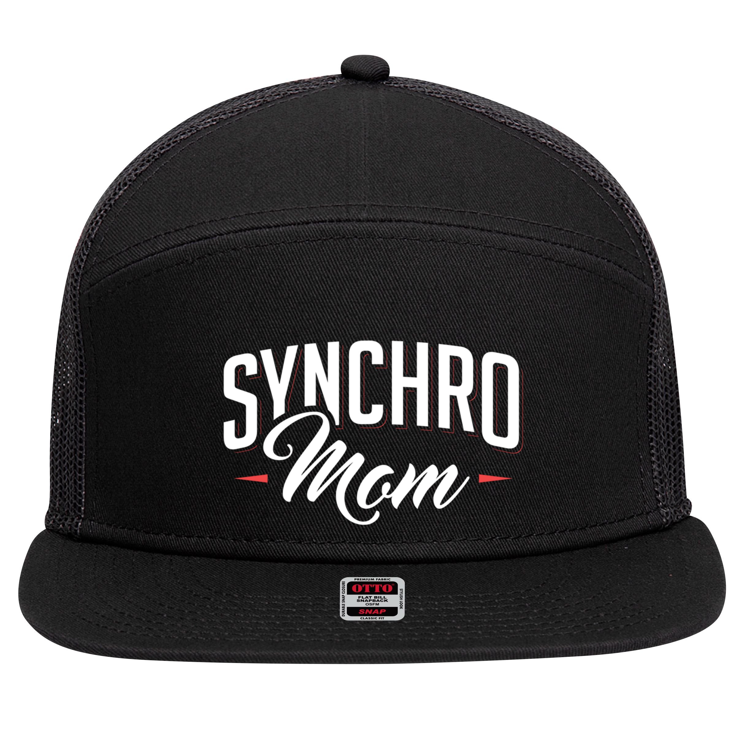 Synchro Mom Synchronized Swimming Artistic Swimmer Gift 7 Panel Mesh Trucker Snapback Hat