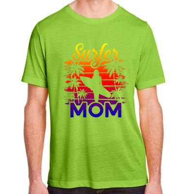 Surfer Mom Surf Beach Surfing Lovers Paddle Boarding Great Gift Adult ChromaSoft Performance T-Shirt