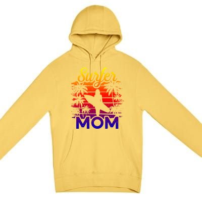 Surfer Mom Surf Beach Surfing Lovers Paddle Boarding Great Gift Premium Pullover Hoodie