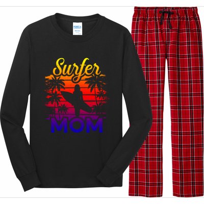 Surfer Mom Surf Beach Surfing Lovers Paddle Boarding Great Gift Long Sleeve Pajama Set