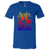 Surfer Mom Surf Beach Surfing Lovers Paddle Boarding Great Gift V-Neck T-Shirt