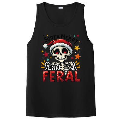 Sorta Merry Sorta Scary Funny Christmas Skeleton PosiCharge Competitor Tank