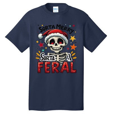 Sorta Merry Sorta Scary Funny Christmas Skeleton Tall T-Shirt