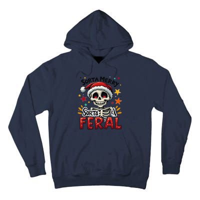 Sorta Merry Sorta Scary Funny Christmas Skeleton Tall Hoodie