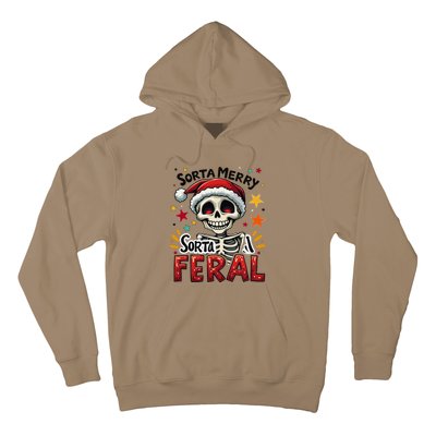 Sorta Merry Sorta Scary Funny Christmas Skeleton Hoodie