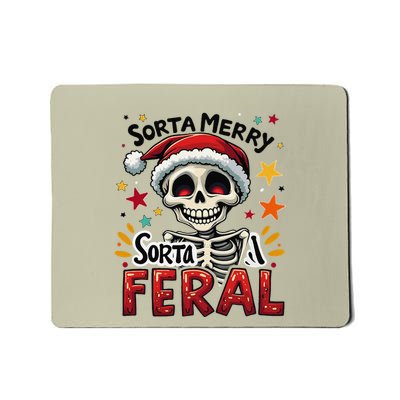 Sorta Merry Sorta Scary Funny Christmas Skeleton Mousepad