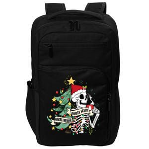 Sorta Merry Sorta Scary Skeleton Snow Christmas Xmas Pajamas Impact Tech Backpack