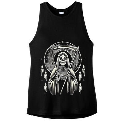 Santa Muerte Sacred Art – Mystical Skeleton With Scythe Ladies PosiCharge Tri-Blend Wicking Tank