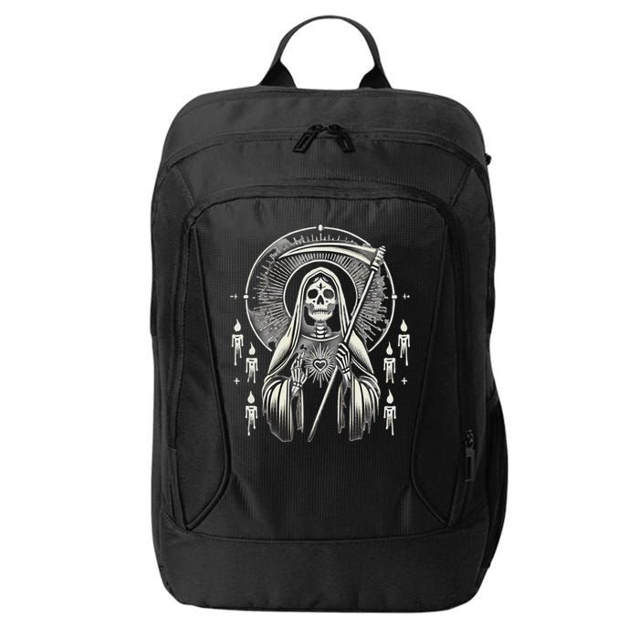 Santa Muerte Sacred Art – Mystical Skeleton With Scythe City Backpack