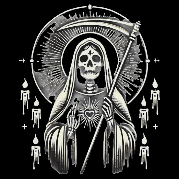 Santa Muerte Sacred Art – Mystical Skeleton With Scythe City Backpack