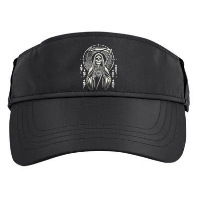 Santa Muerte Sacred Art – Mystical Skeleton With Scythe Adult Drive Performance Visor