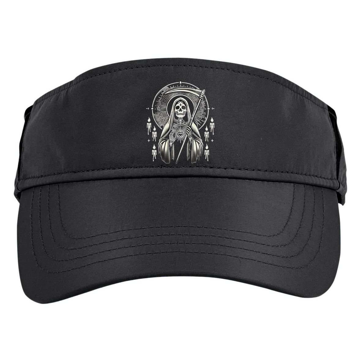 Santa Muerte Sacred Art – Mystical Skeleton With Scythe Adult Drive Performance Visor